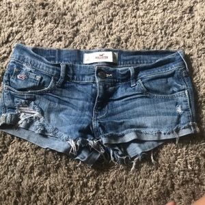 Slightly distressed low rise shorts